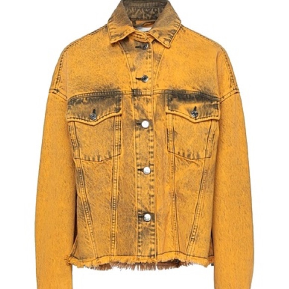 VICOLO Ocher Made In Italy NWOT Denim Jacket Size Small Oversized